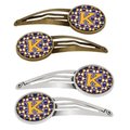 Carolines Treasures Letter K Football Purple and Gold Barrettes Hair Clips, Set of 4, 4PK CJ1064-KHCS4